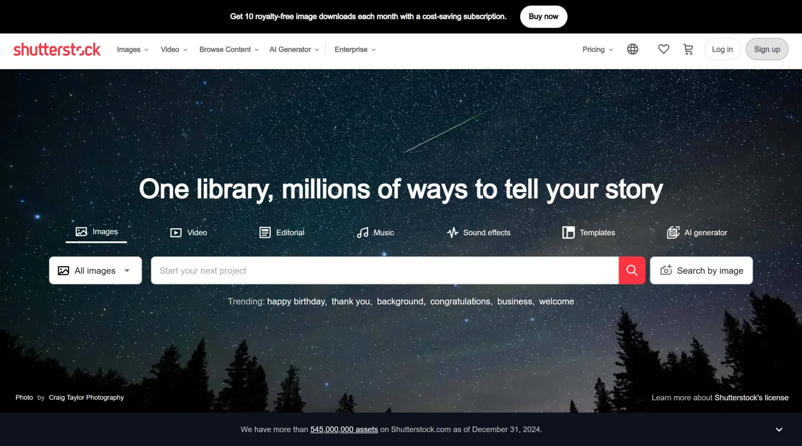 Shutterstock screenshot