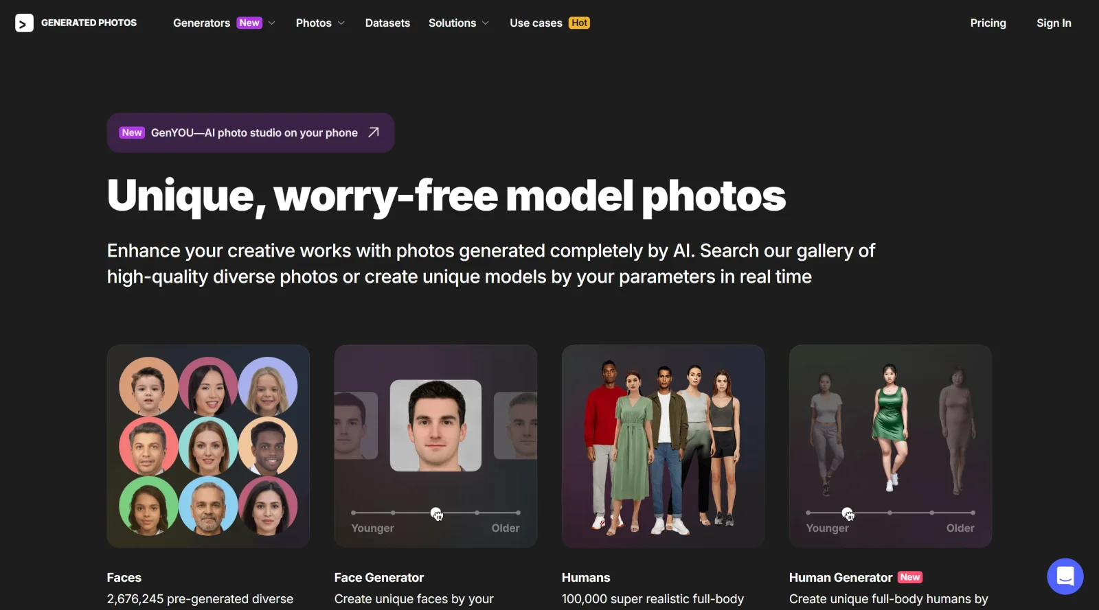 Generated Photos screenshot