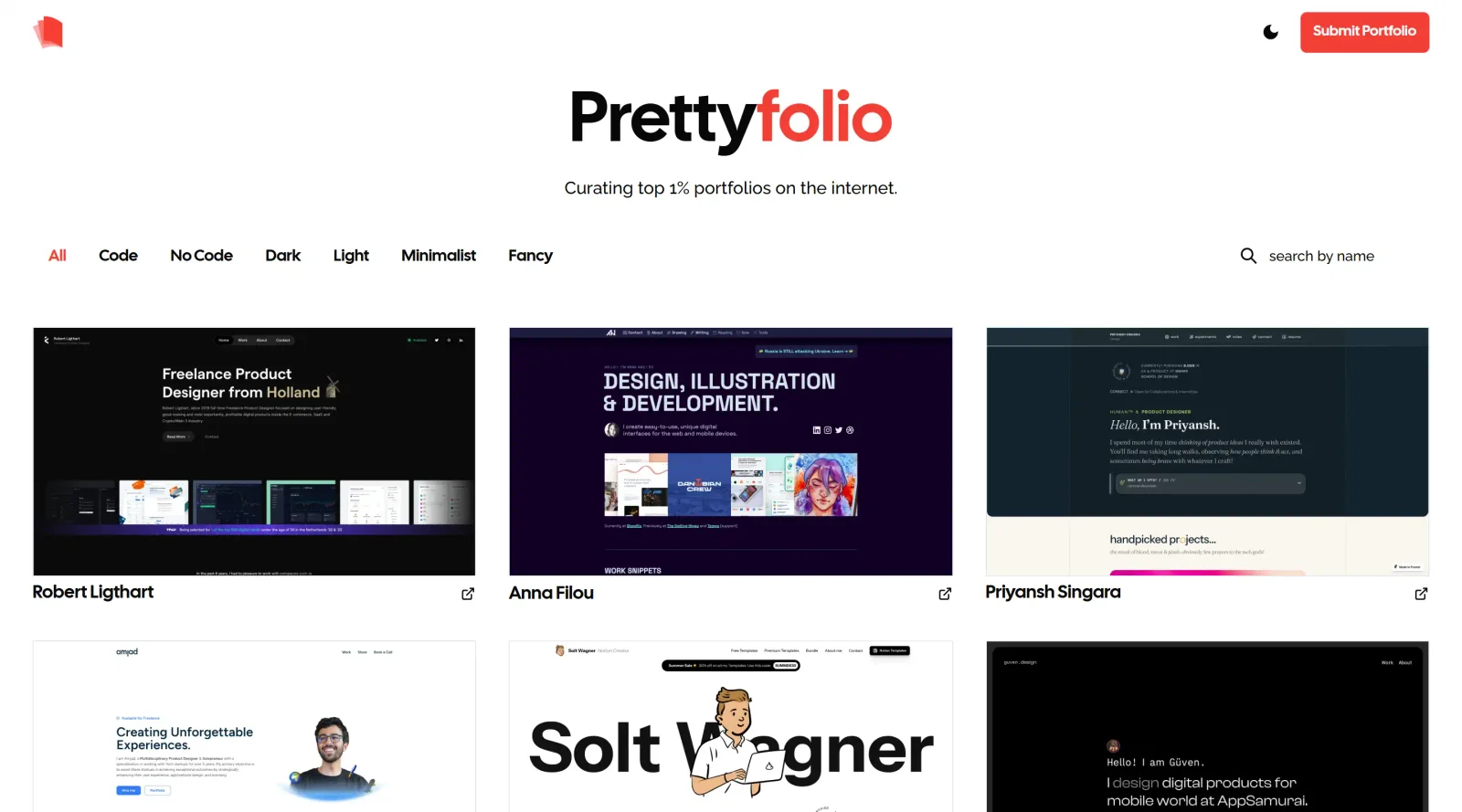 Prettyfolio screenshot