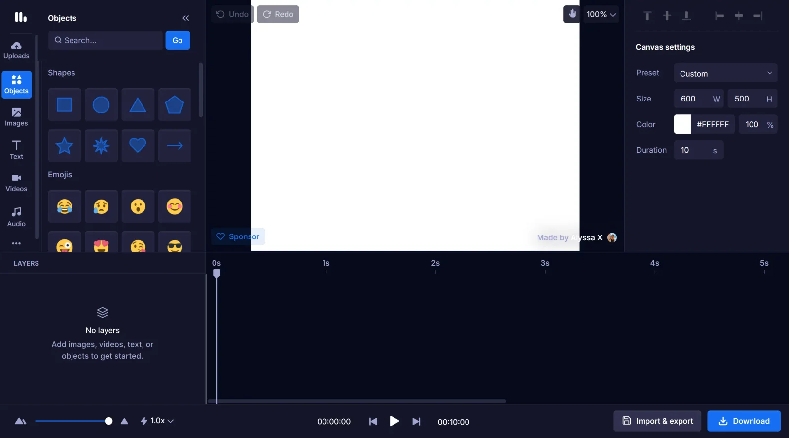Motionity screenshot
