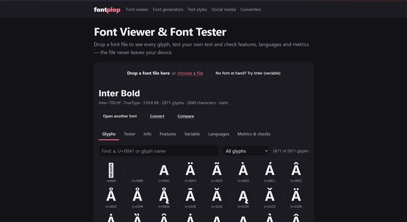 FontPlop screenshot