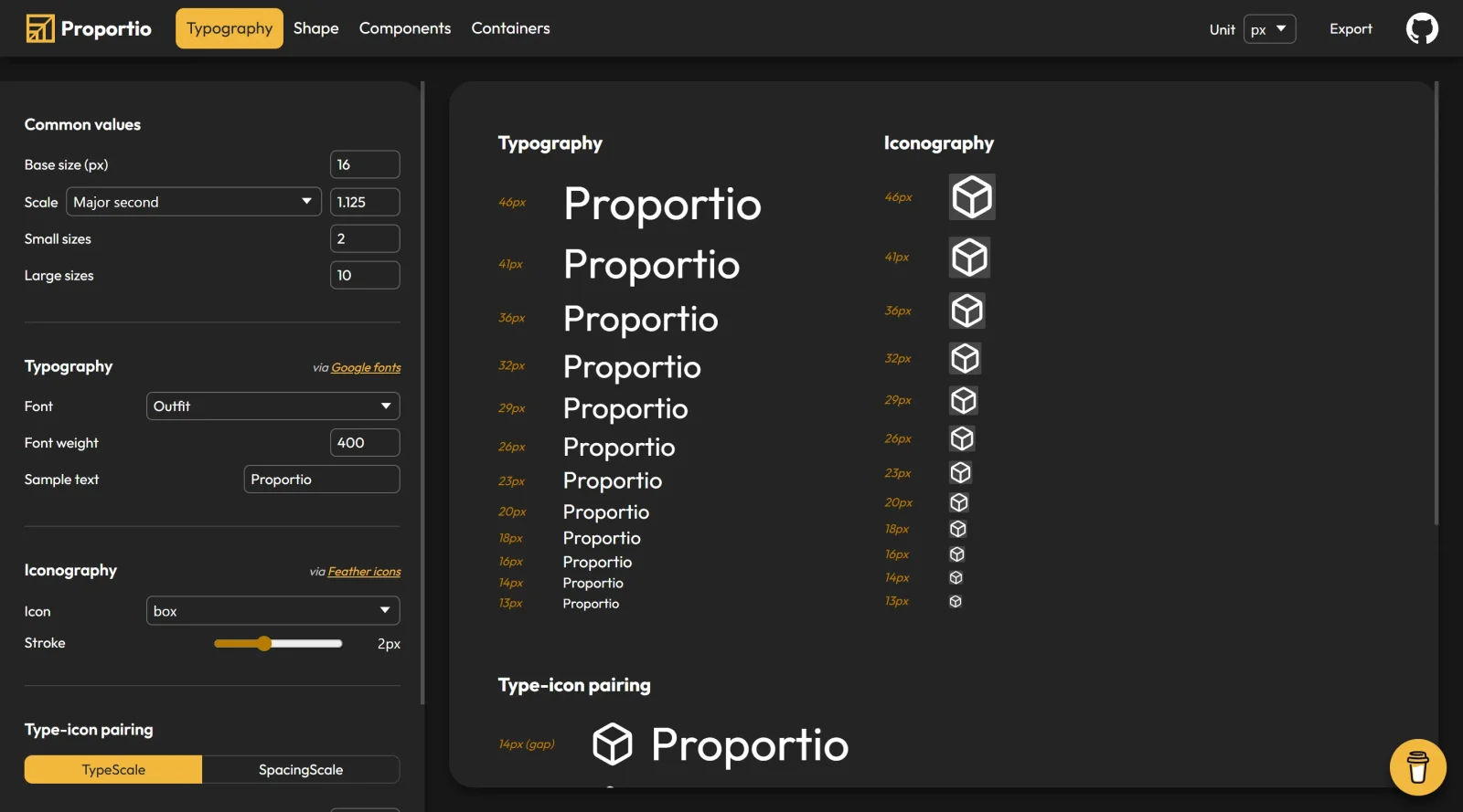 Proportio screenshot