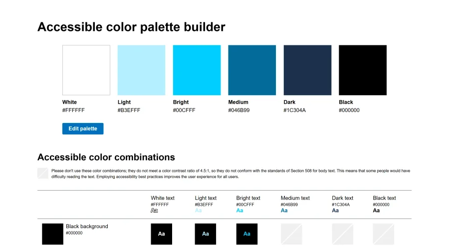 Accessible Color Matrix