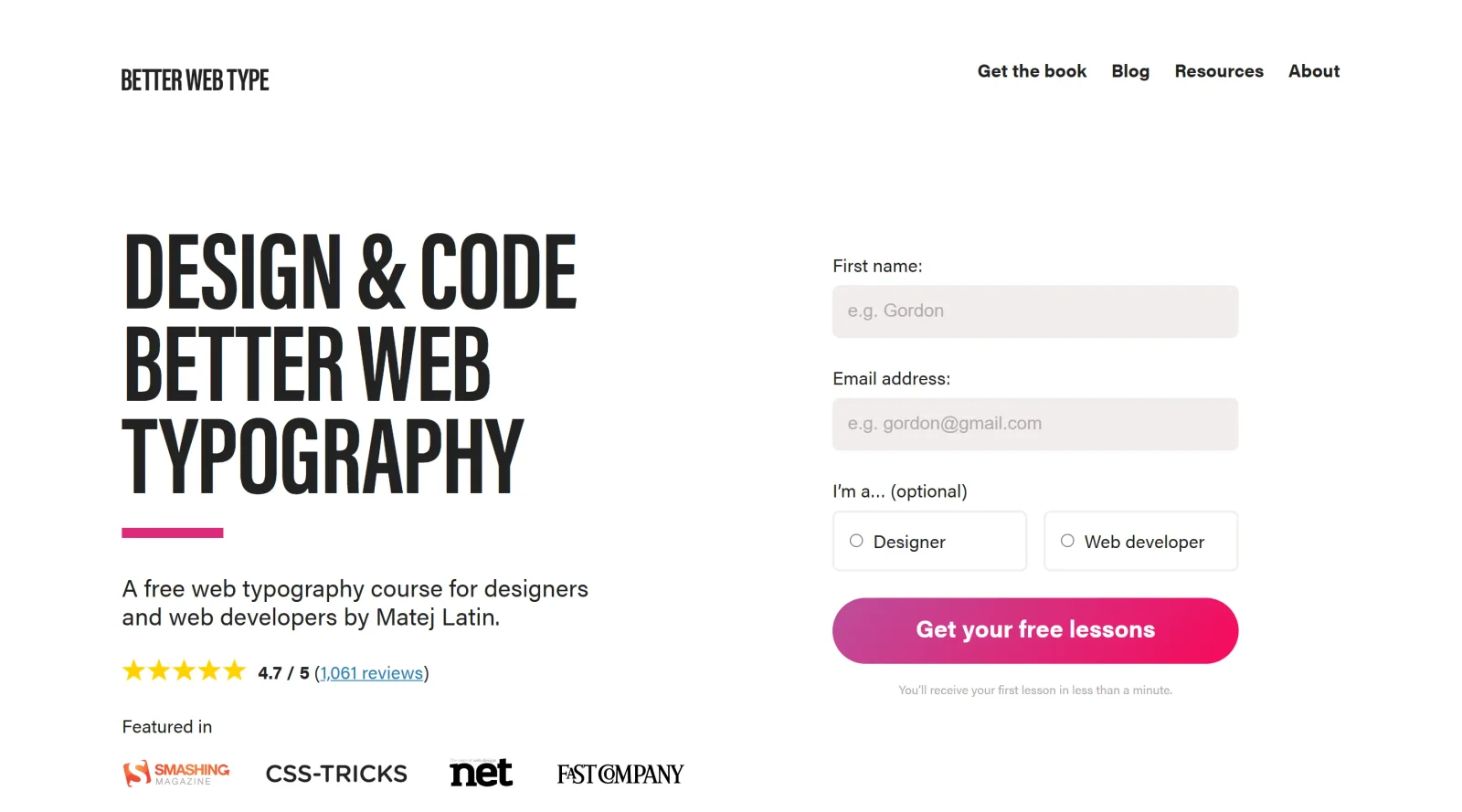 Better Web Type screenshot