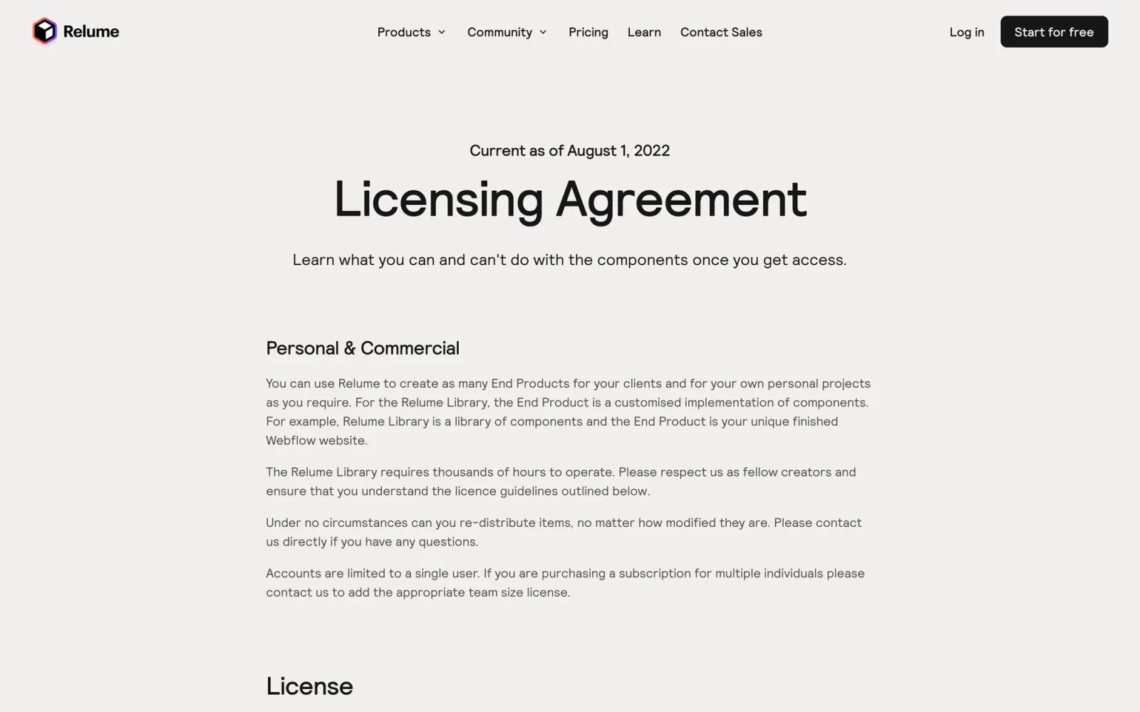 Relume screenshot