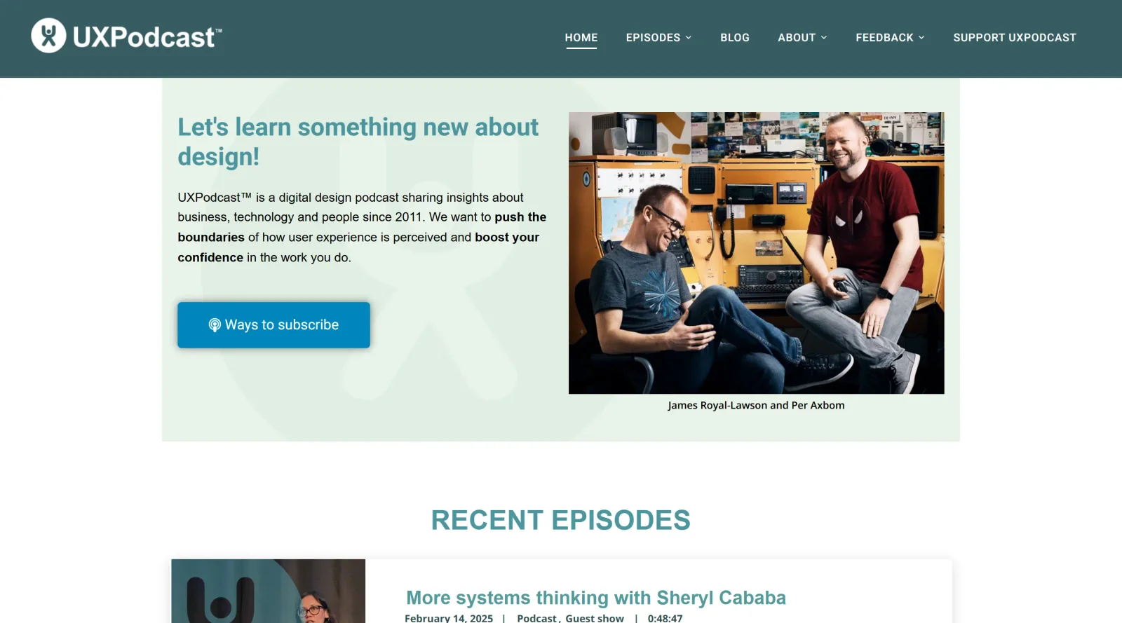 UX Podcast screenshot