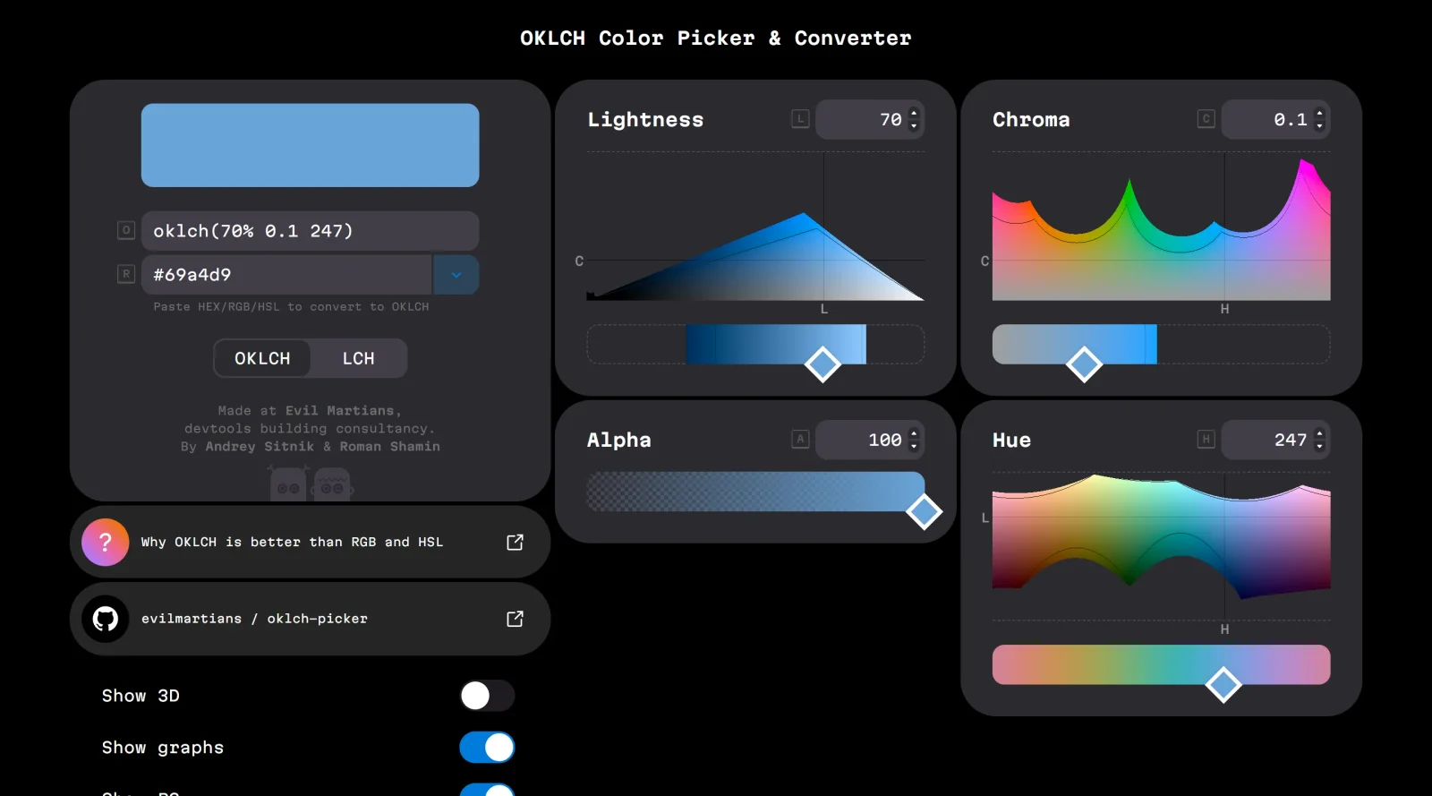 OKLCH Color Picker screenshot
