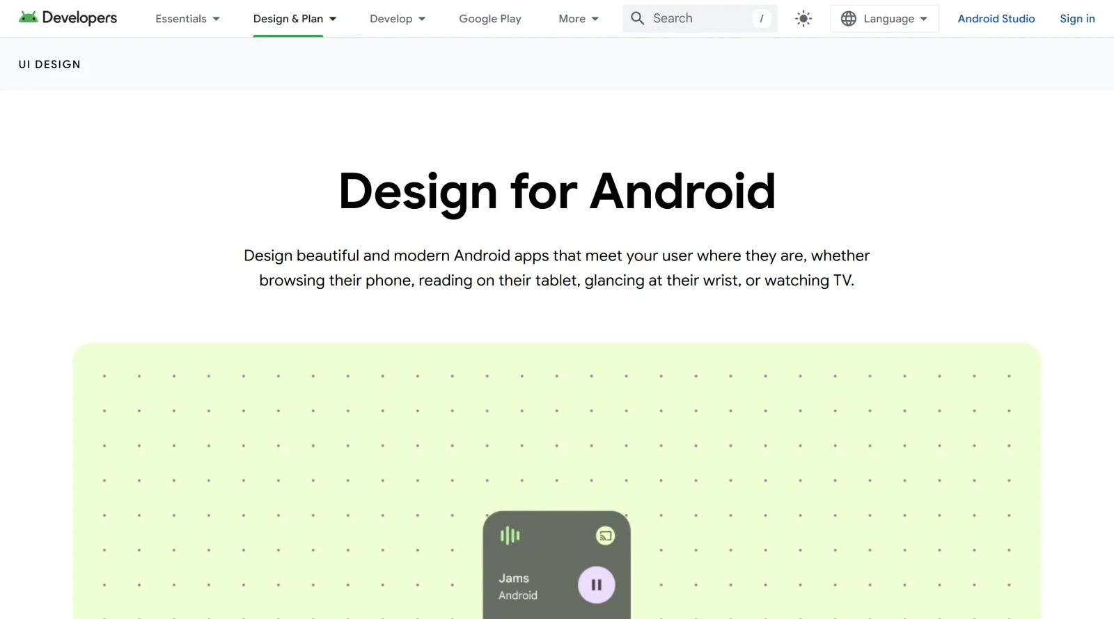 Android Design Hub screenshot