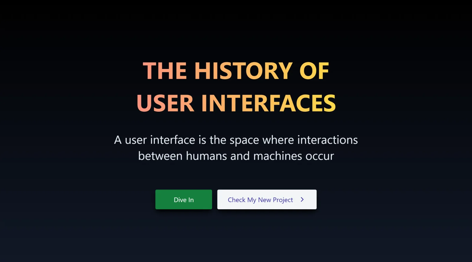 The history of UI screenshot