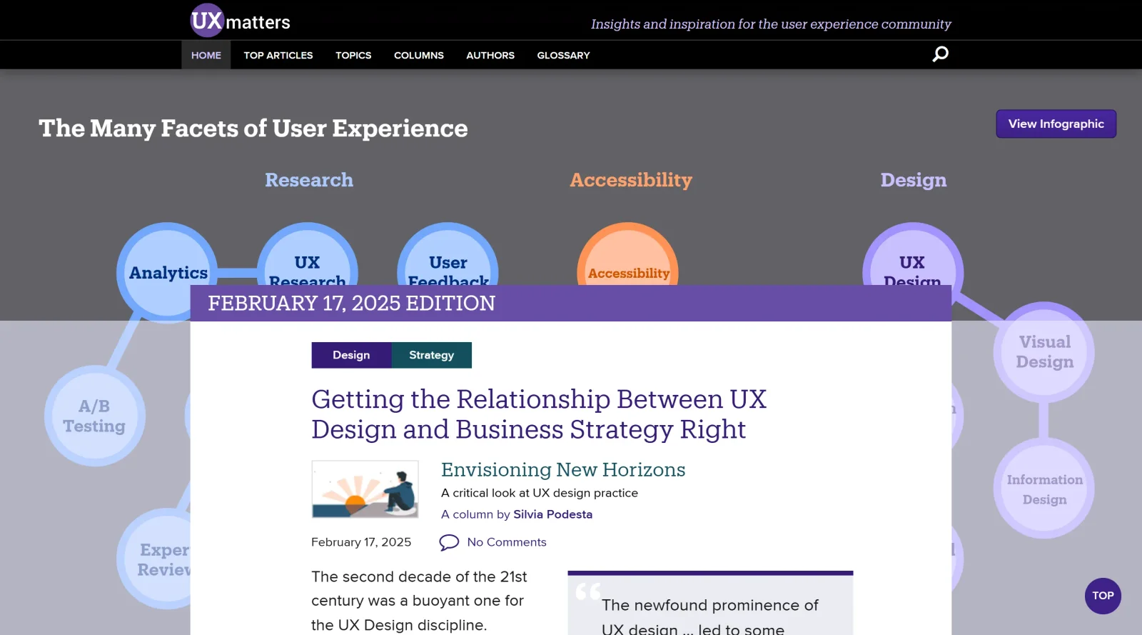 UX matters screenshot