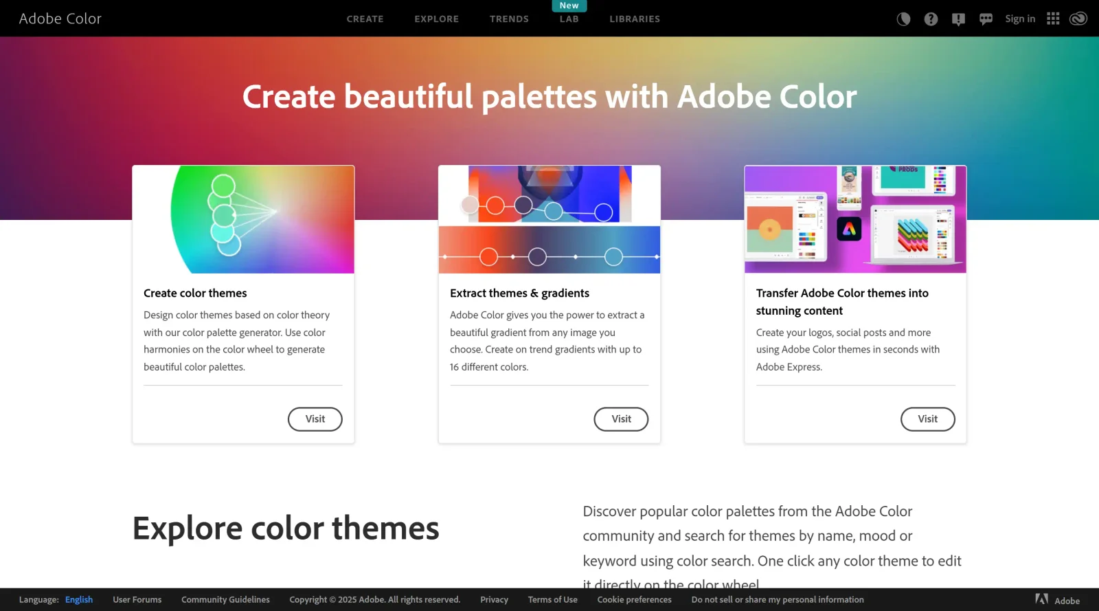 Adobe Color screenshot
