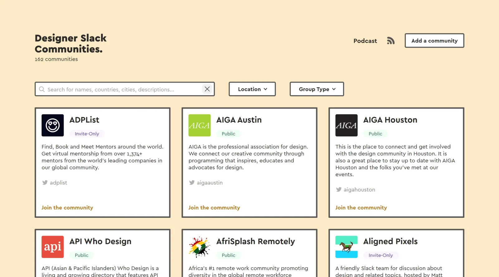 Designer Slack Communities screenshot
