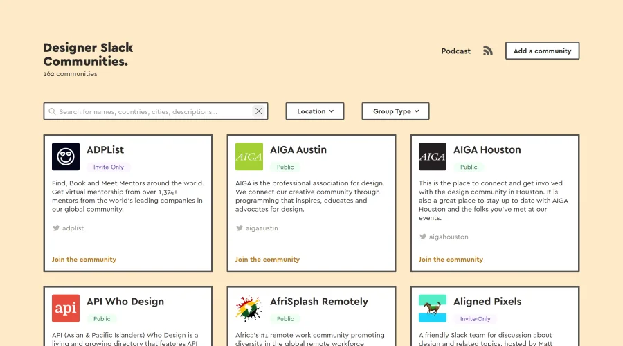 Designer Slack Communities