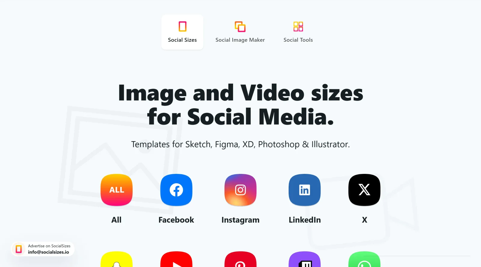 SocialSizes screenshot
