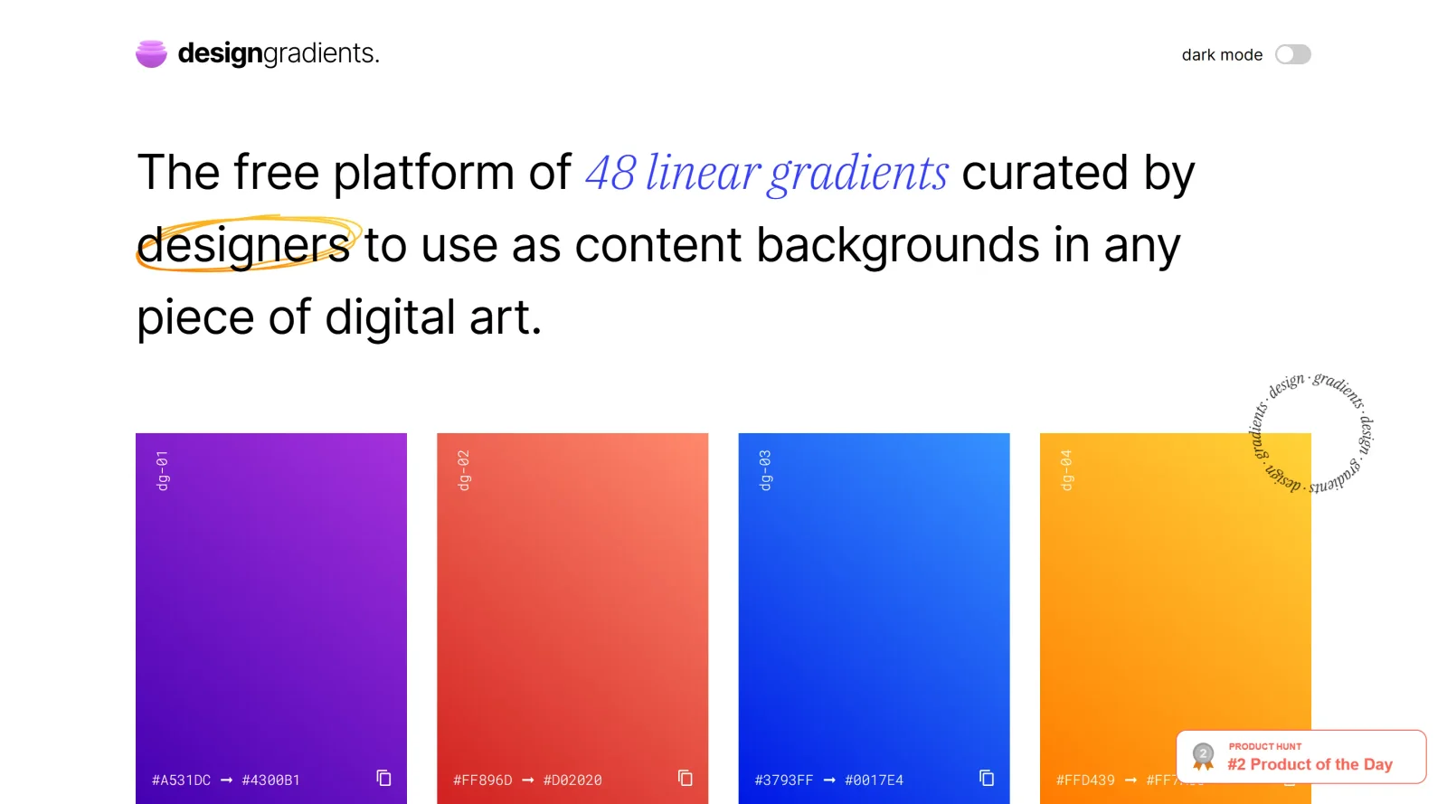 Design Gradients screenshot