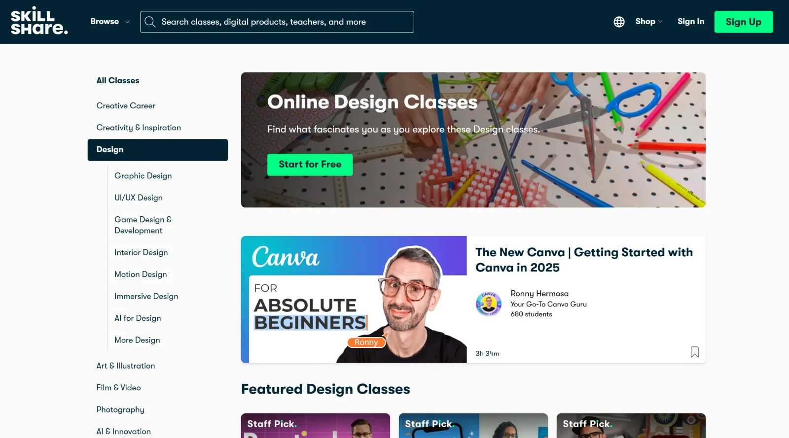 Skillshare screenshot