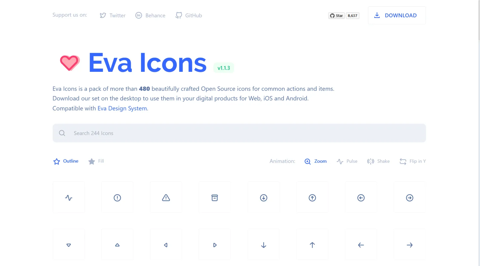 Eva Icons screenshot
