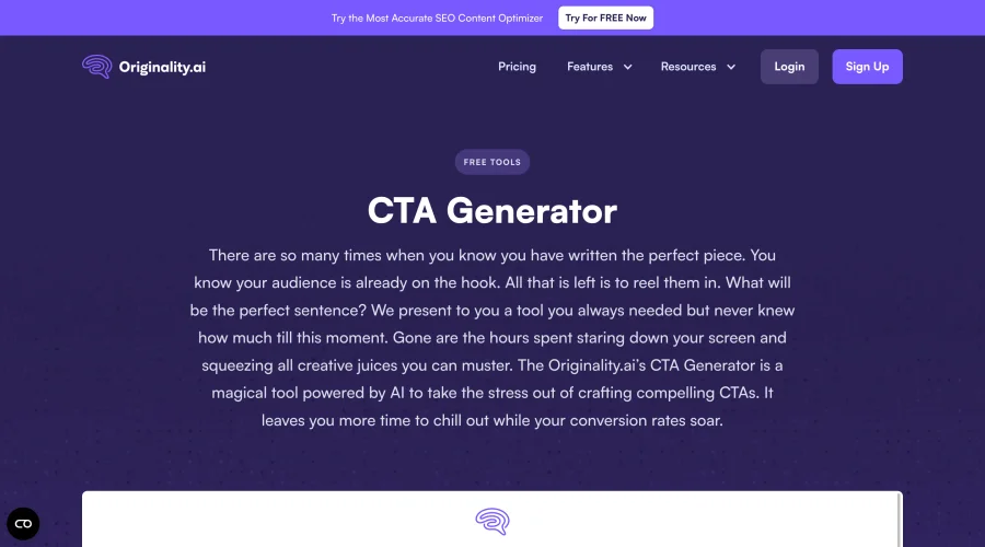 Originality AI - CTA Generator