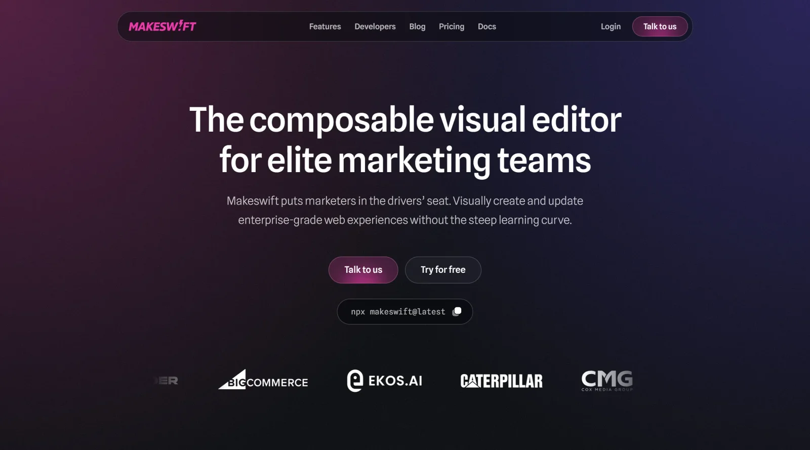 Makeswift screenshot