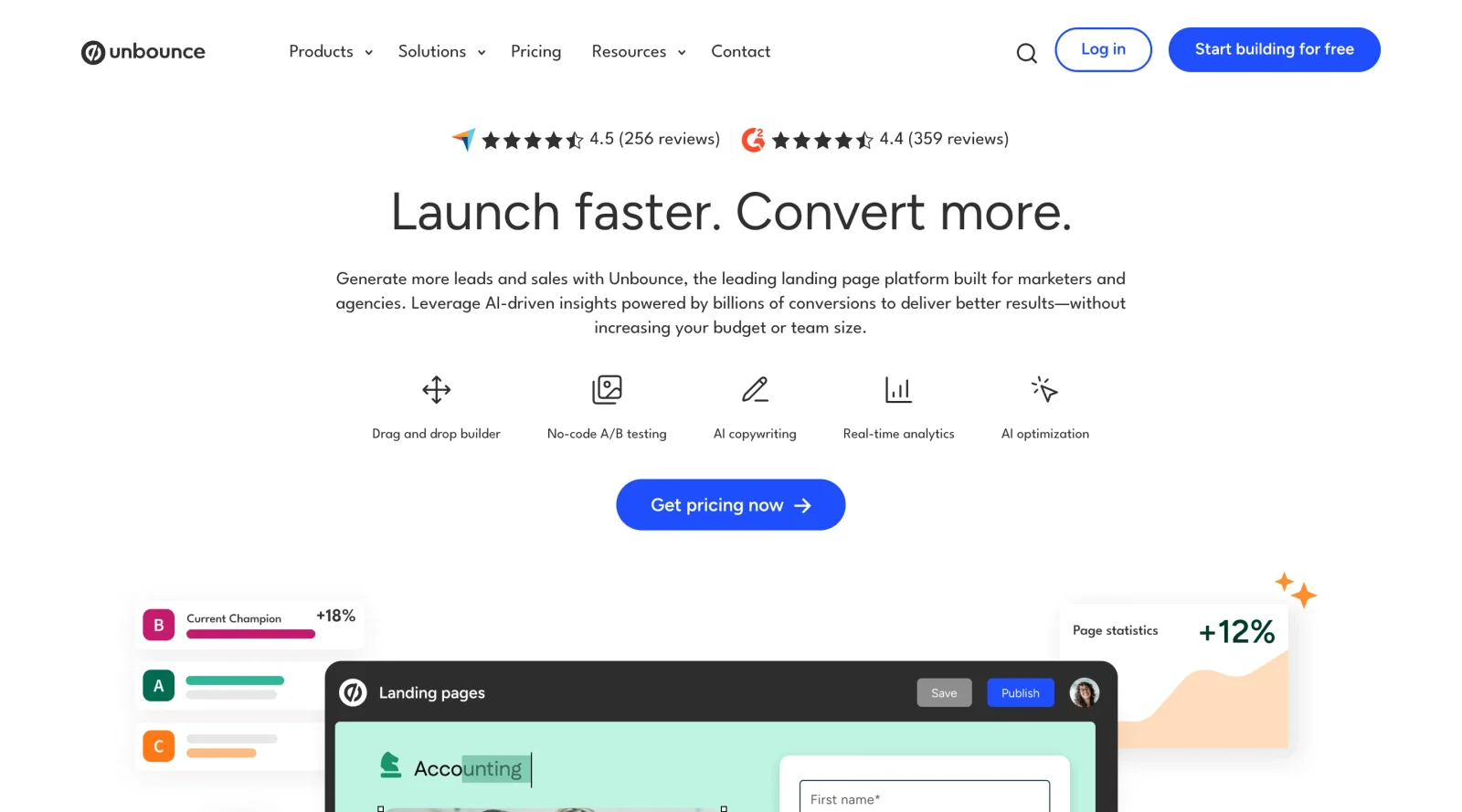 Unbounce screenshot