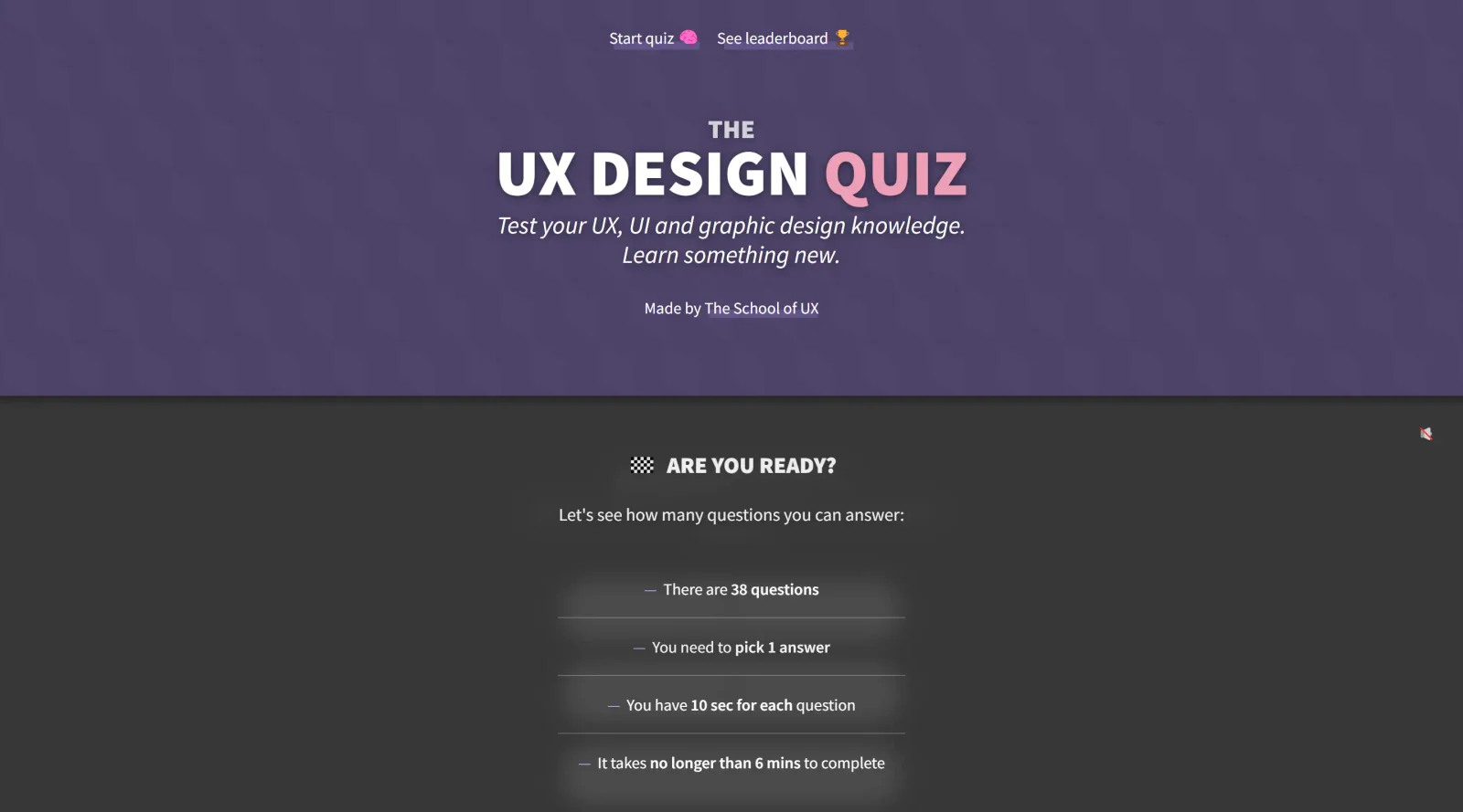 The Design Quiz screenshot