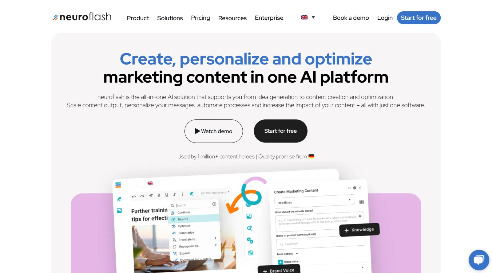 Neuroflash screenshot