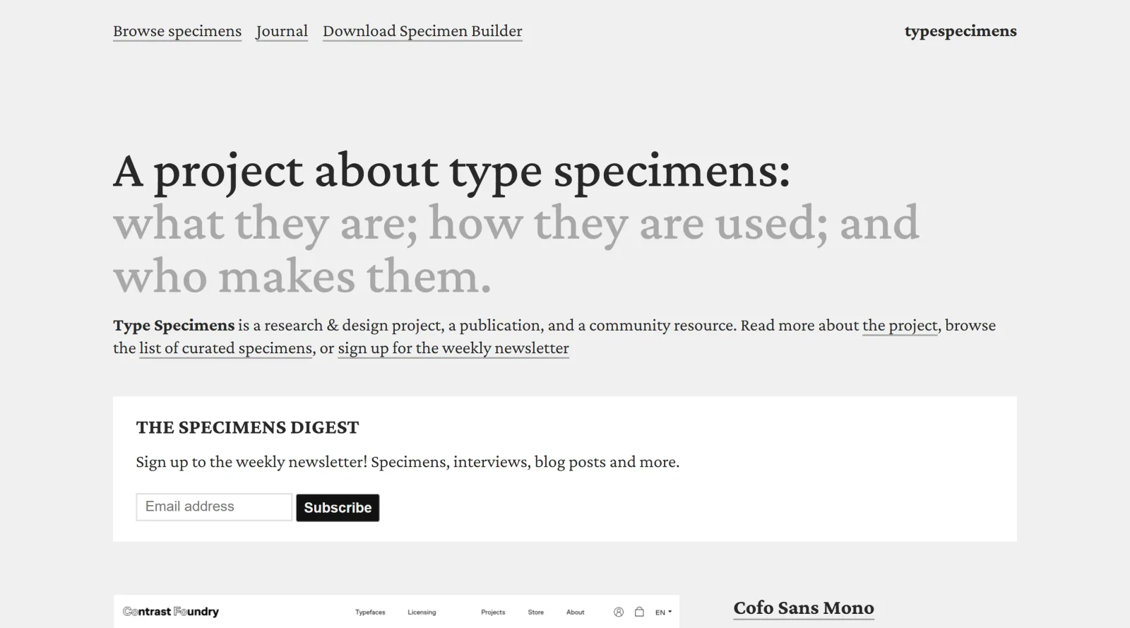 Typespecimens screenshot