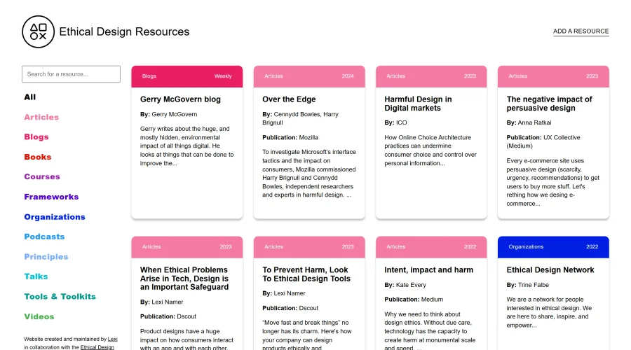 Ethical Design Resources
