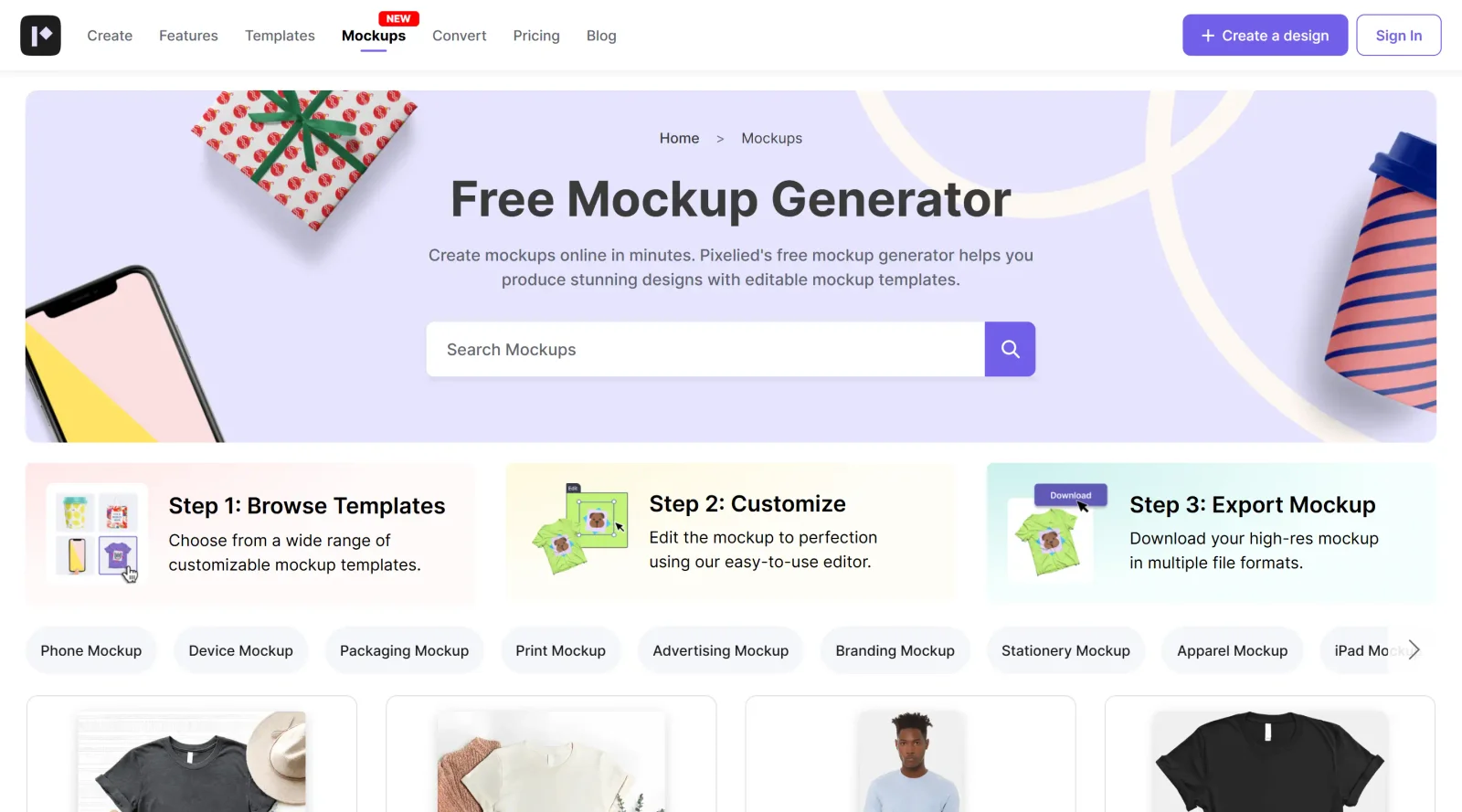 Pixelied Mockups screenshot