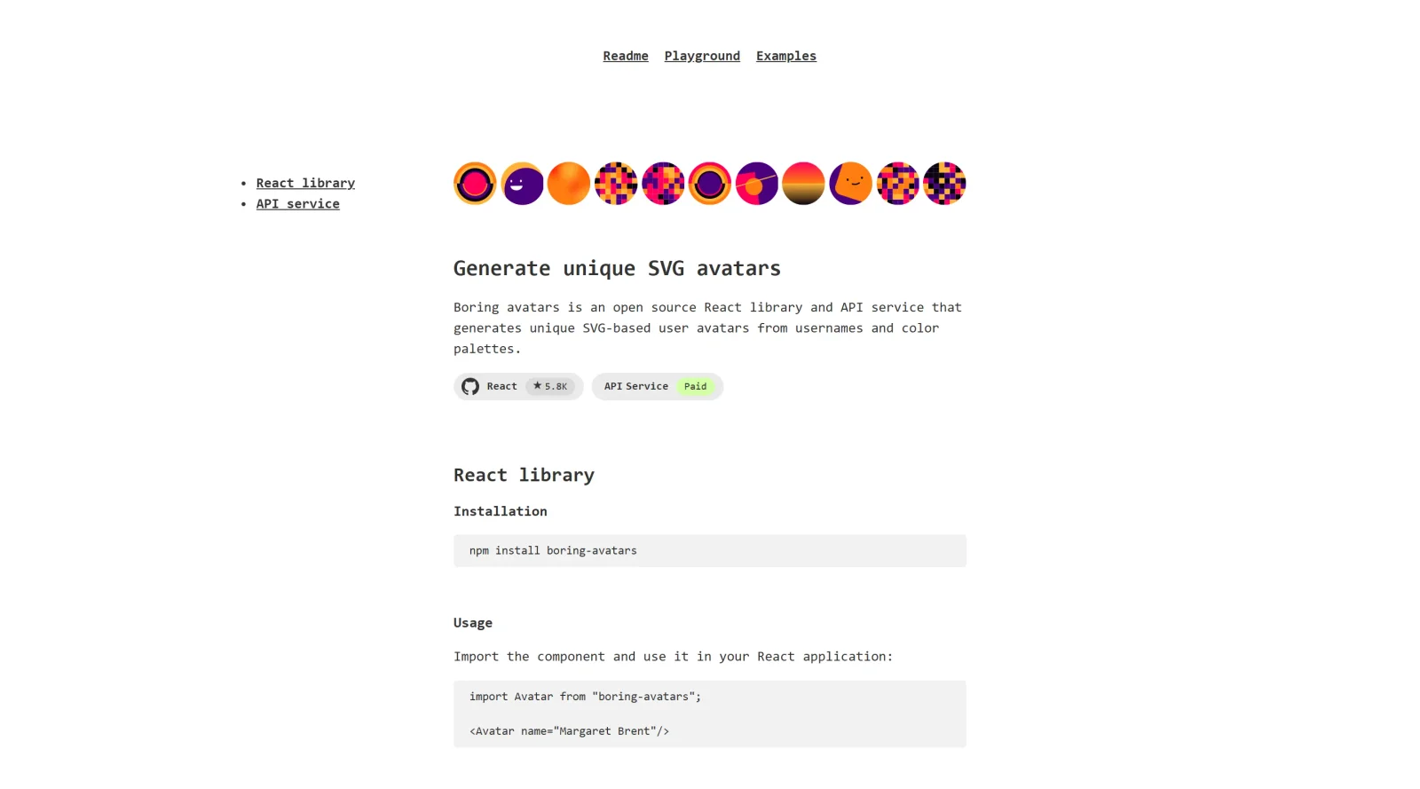 Boring Avatars screenshot