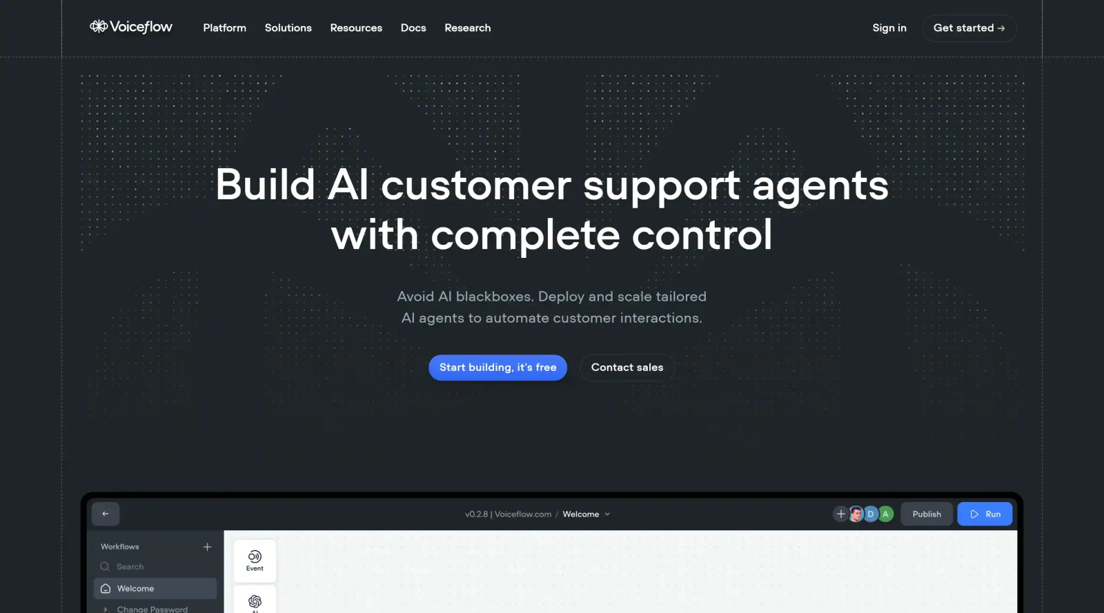 Voiceflow screenshot