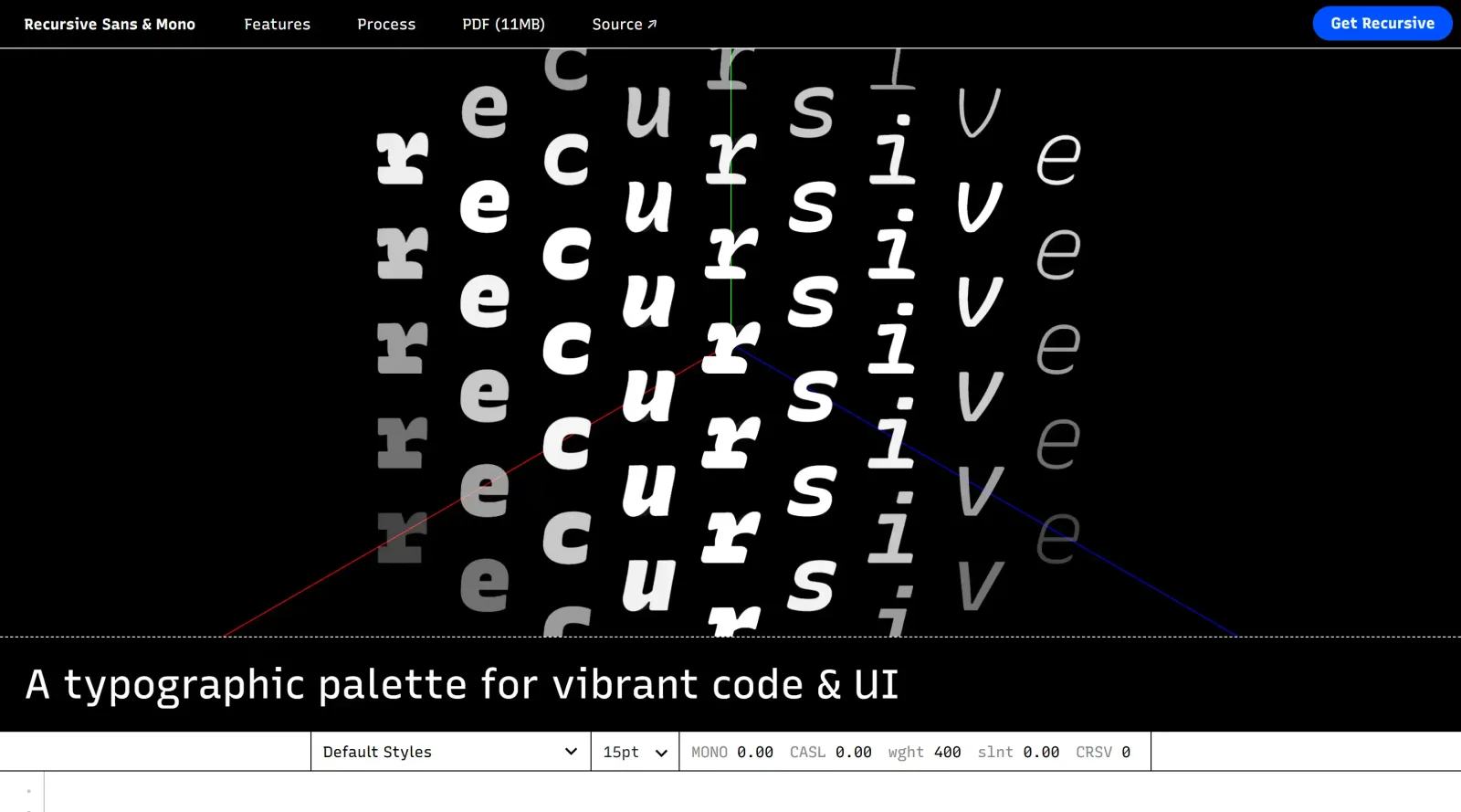 Recursive Sans & Mono screenshot