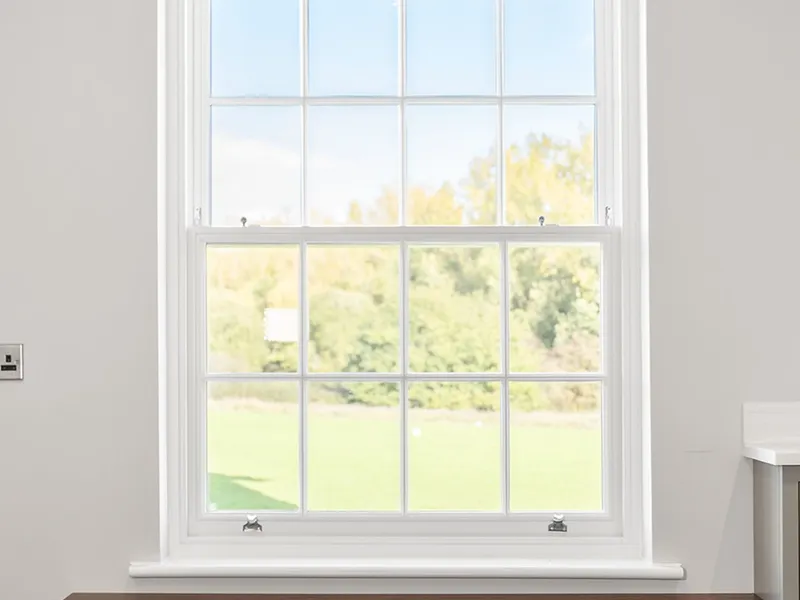 traditional sash windows in white