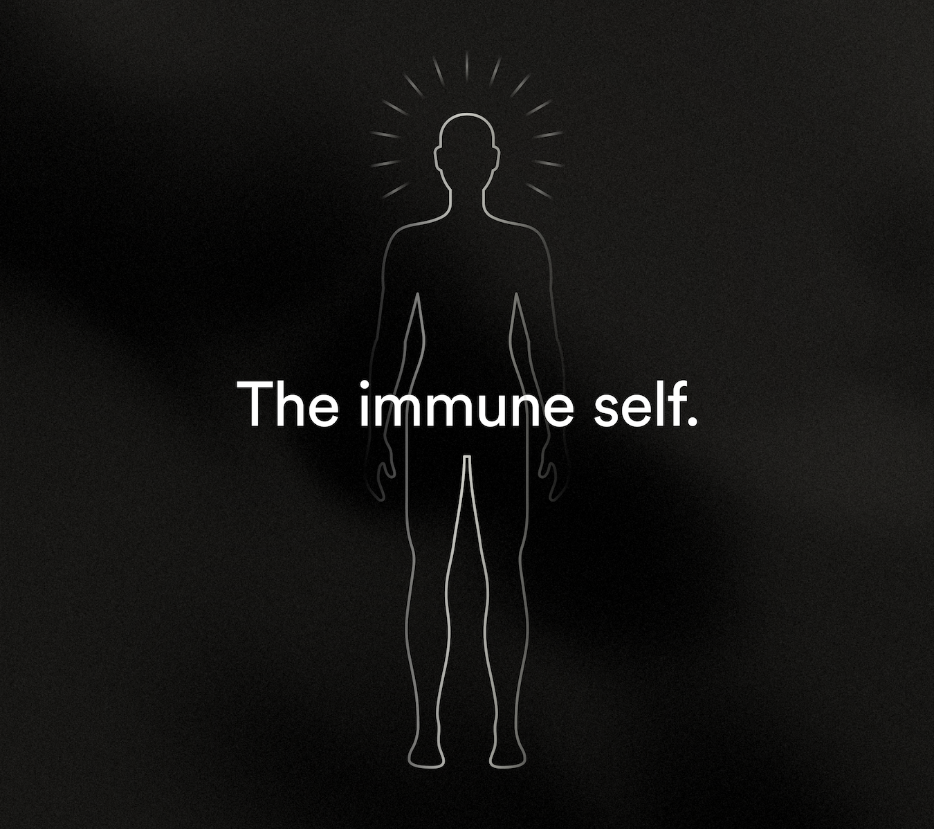 Graphic of an outline of a human with the text 'the immune self' in the center
