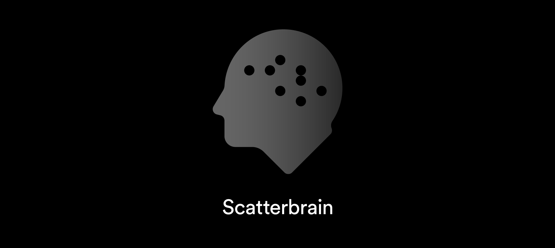 Head with scattered circles icon and 'Scatterbrain' underneath it