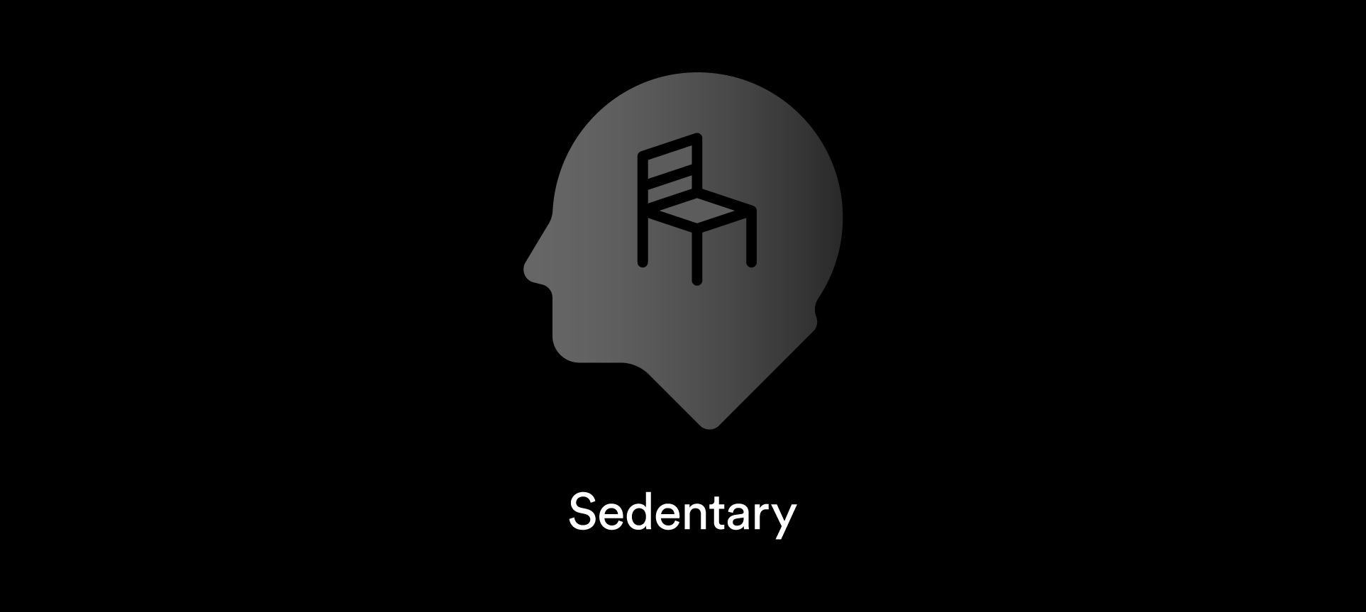 Head with chair icon and 'Sedentary' underneath it