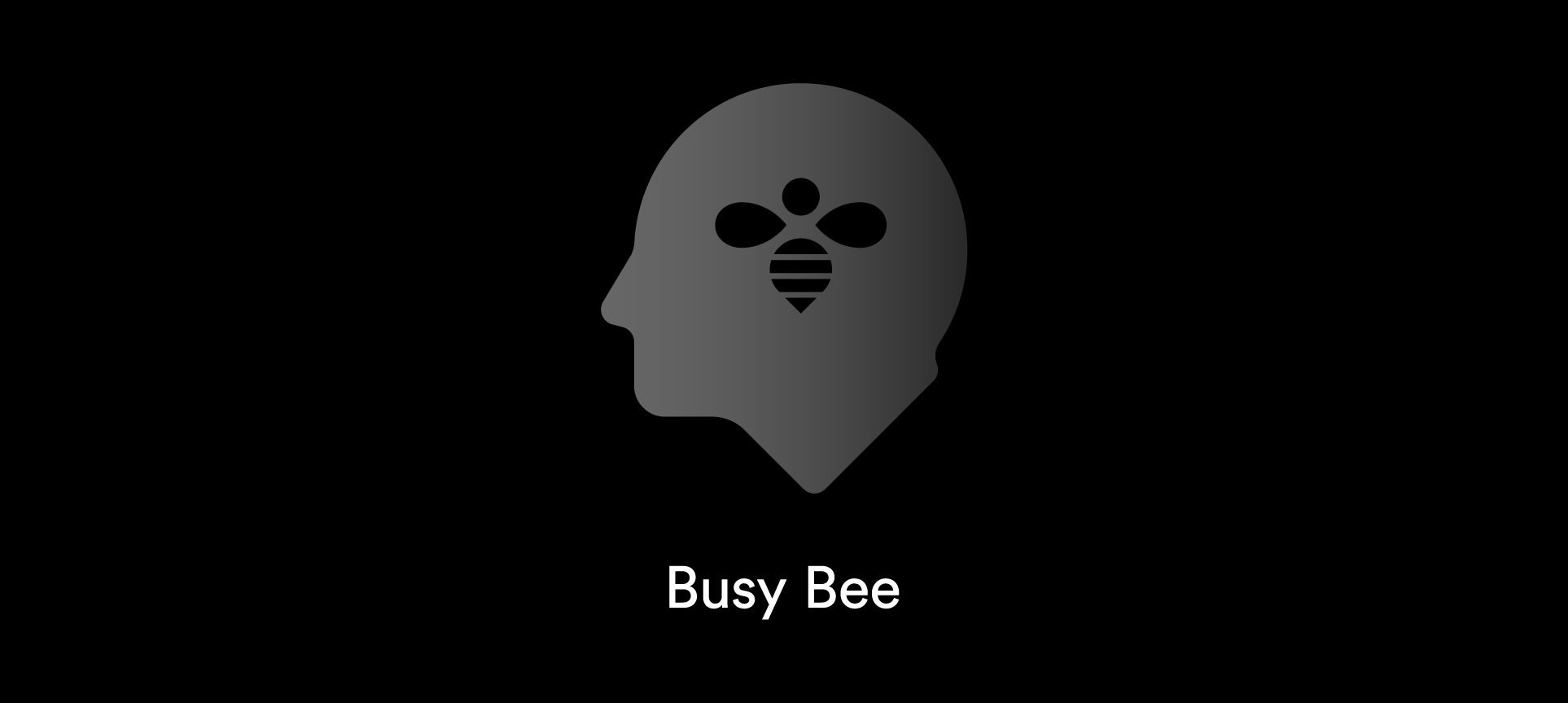 Head with bee icon and 'Busy Bee' underneath it