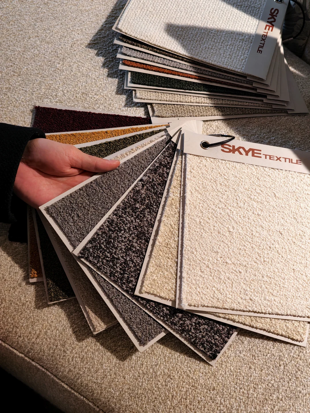 Textured boucle commercial upholstery fabric samples for lounge, hotel sofa furniture