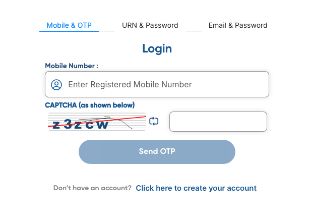 your Registered Mobile Number (via OTP),