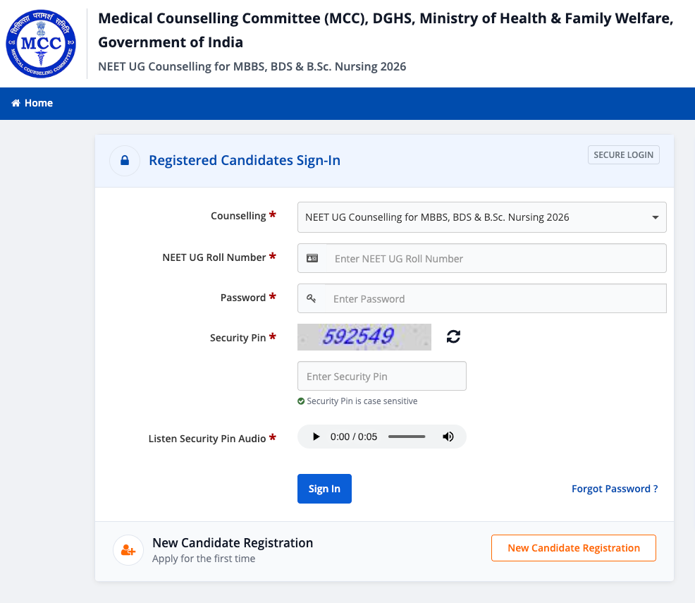 UG Medical / Dental Seats Online Allotment process Online Counseling