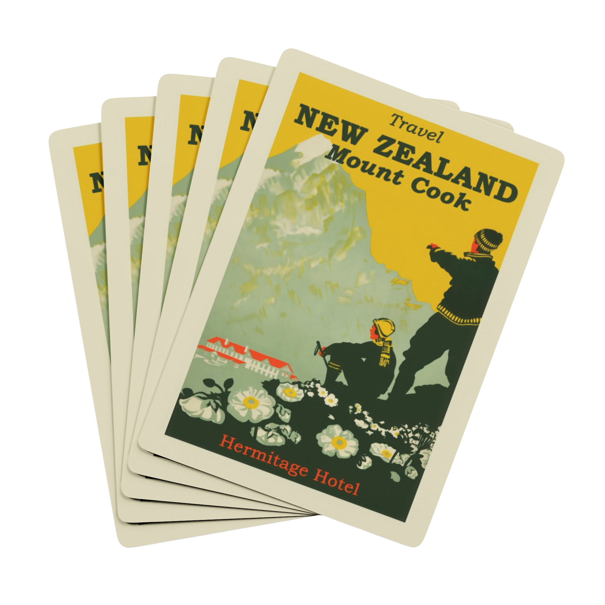Retro New Zealand Travel Playing Cards Pack - The Hermitage