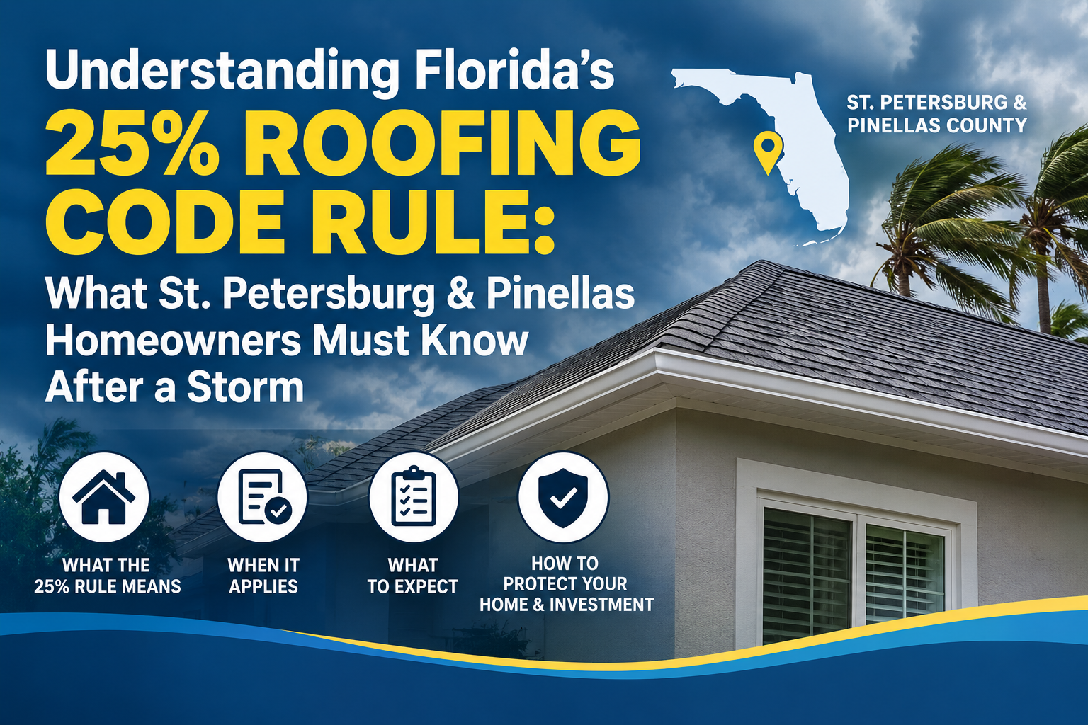 Understanding Florida’s 25% Roofing Code Rule: What St. Petersburg & Pinellas Homeowners Must Know After a Storm