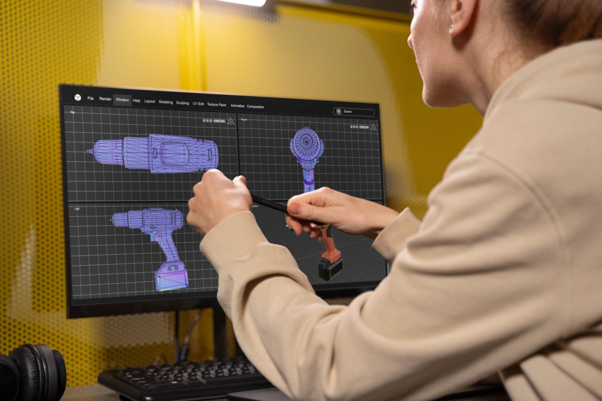 Person working animation project