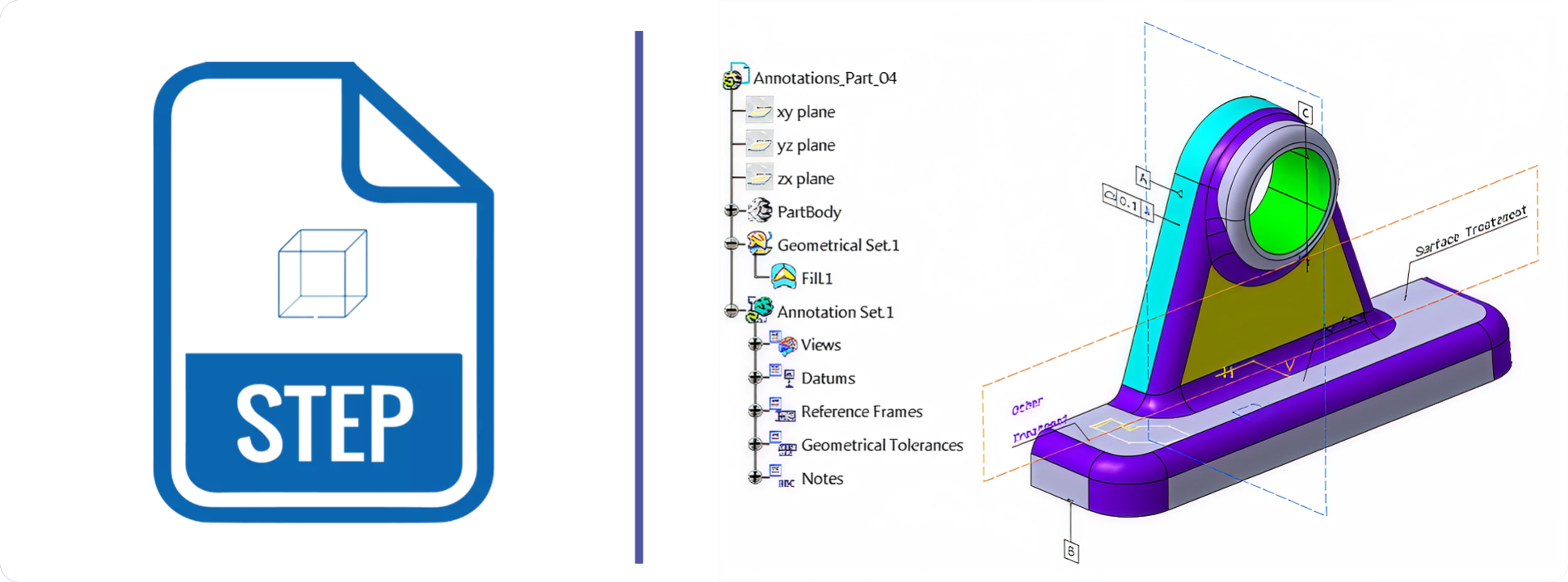 STEP file icon and CAD file