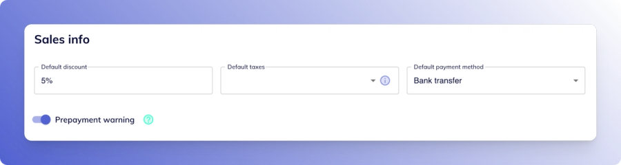 Field to set client default payment method