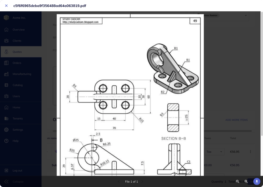 PDF preview dialog