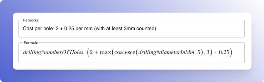 Example formula showing functions and coalesce