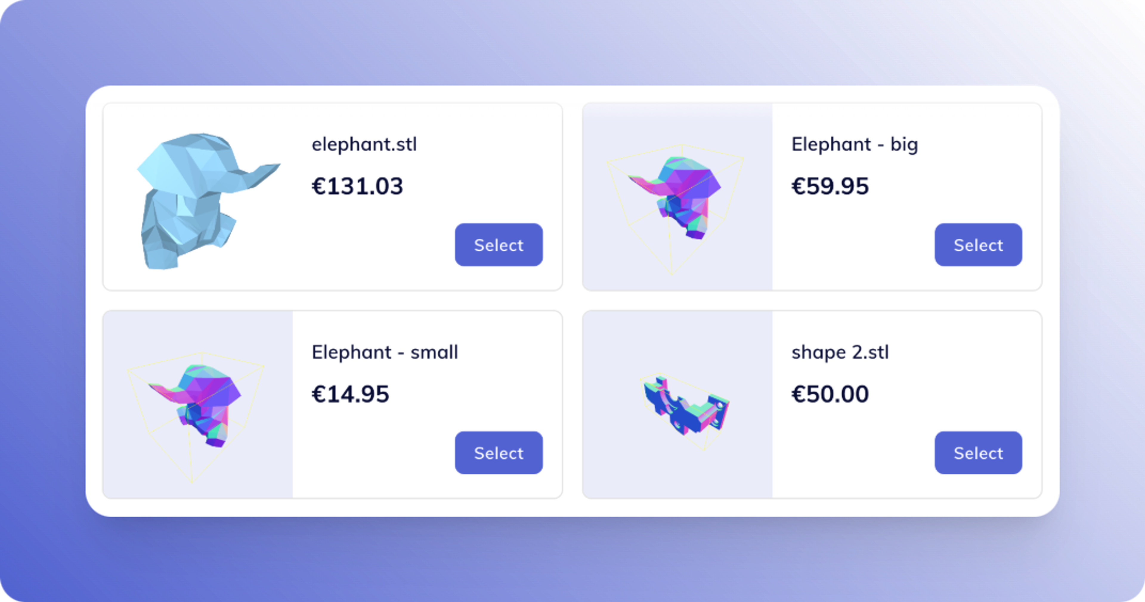 Items showing an elephant with a custom image.