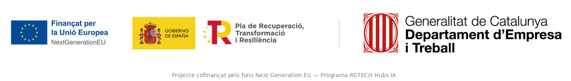 Institutional logos: PRTR, NextGenerationEU, Generalitat de Catalunya - Programa RETECH
