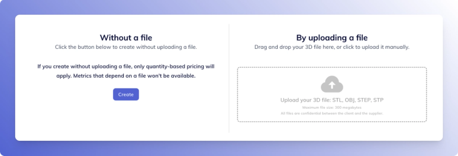 Client “Upload a file” pop-up window